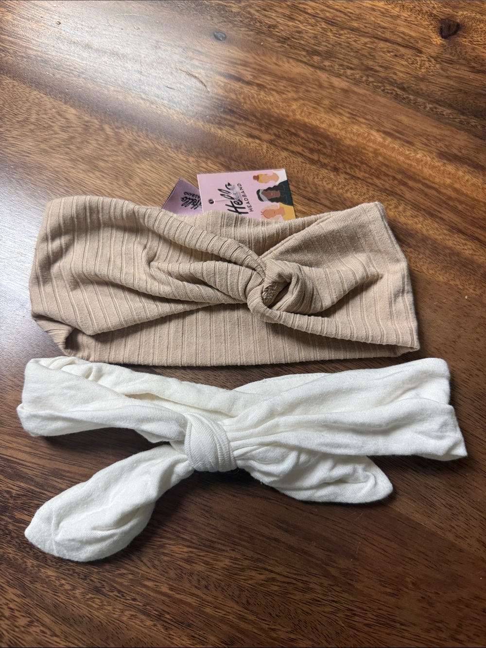 Neutral Knot Headband Set – Beige & White Ribbed and Soft Wraps